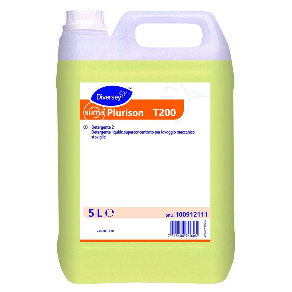 Suma Plurison T200 T200 2x5L - Detergente liquido superconcentrato per lavaggio meccanico stoviglie