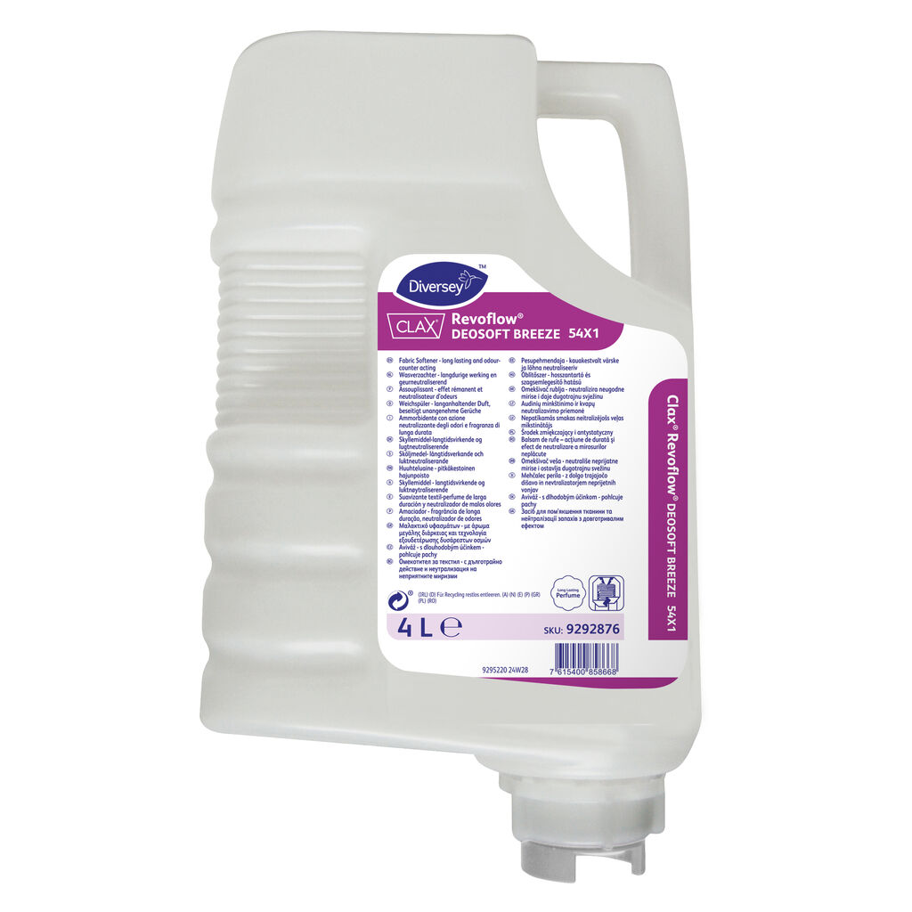 Clax Revoflow DEOSOFT BREEZE 54X1 2x4L - Textilöblítő - új, hosszantartó, koncentrált parfüm