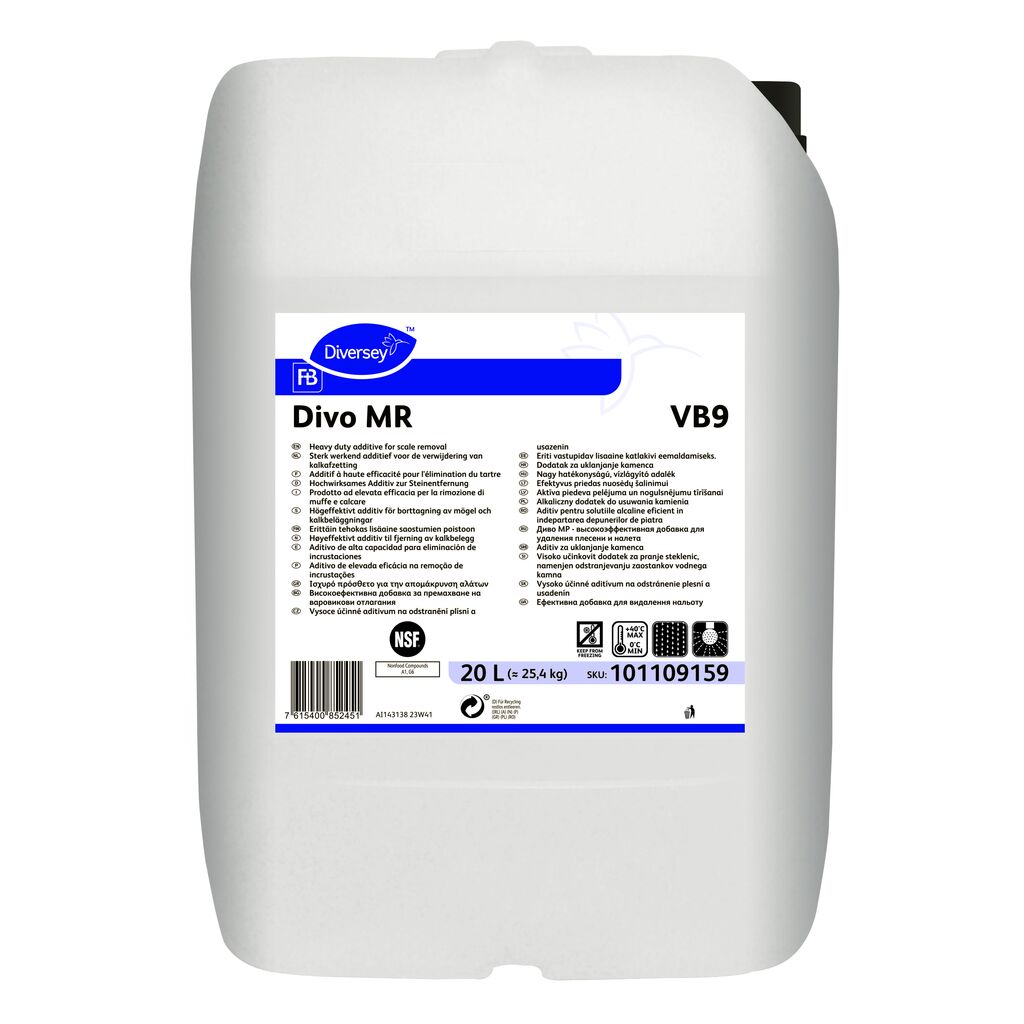 Divo MR VB9 20L - Additif à haute efficacité pour l’élimination du tartre et des moisissures