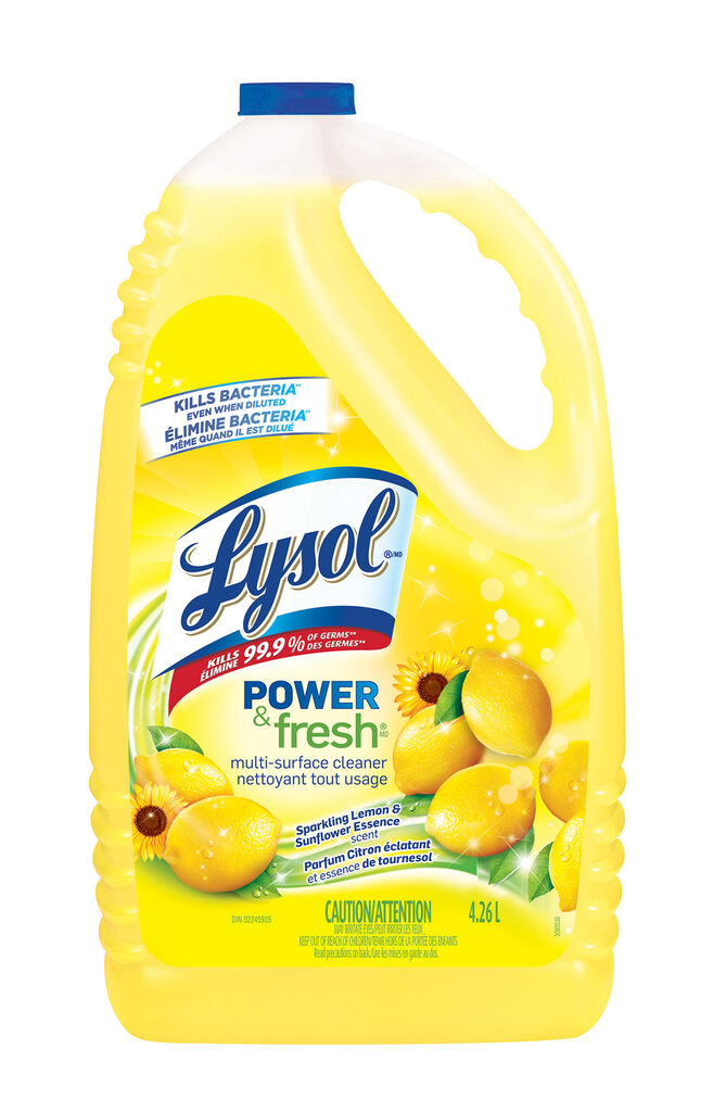 LYSOL® Multi Surface Disinfectant & Cleaner Sparkling Lemon, 4.26L, 4/CT