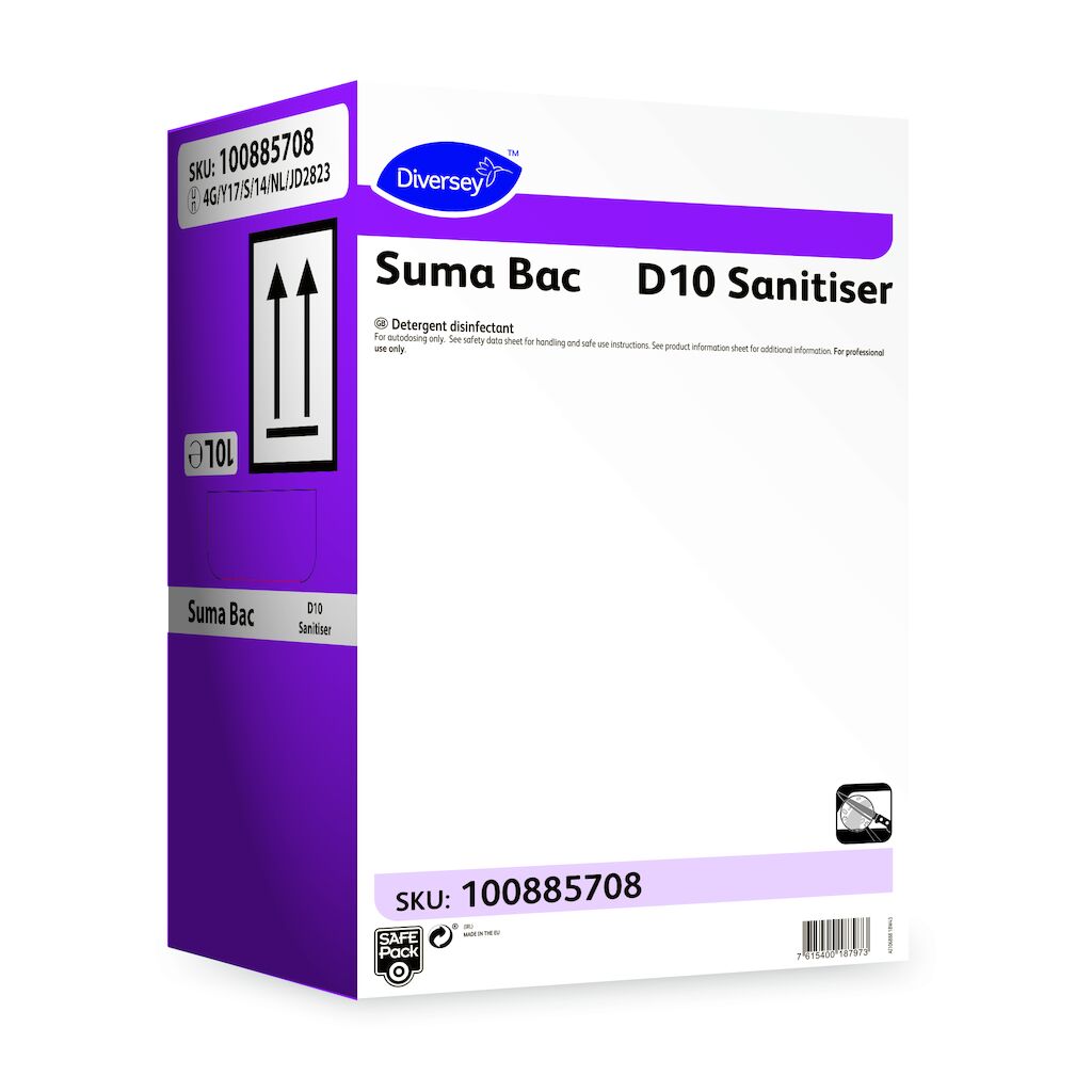 Suma Bac Sanitiser D10 Sanitizer 10L - Super Concentrated Detergent disinfectant in SafePack™