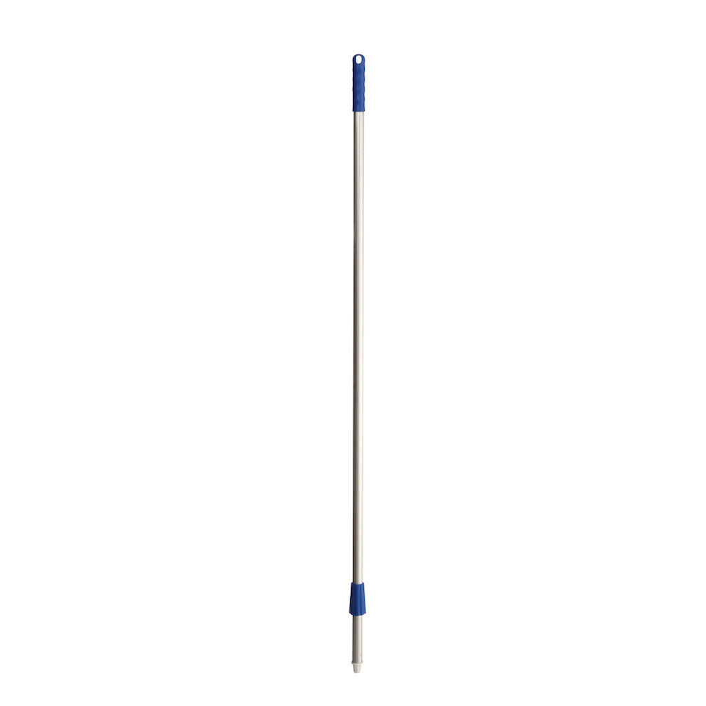 Manche en aluminium 1pc - 145 cm / ø 25 mm - Bleu - Pour raclette sols, balais souples et durs et brosses à récurér