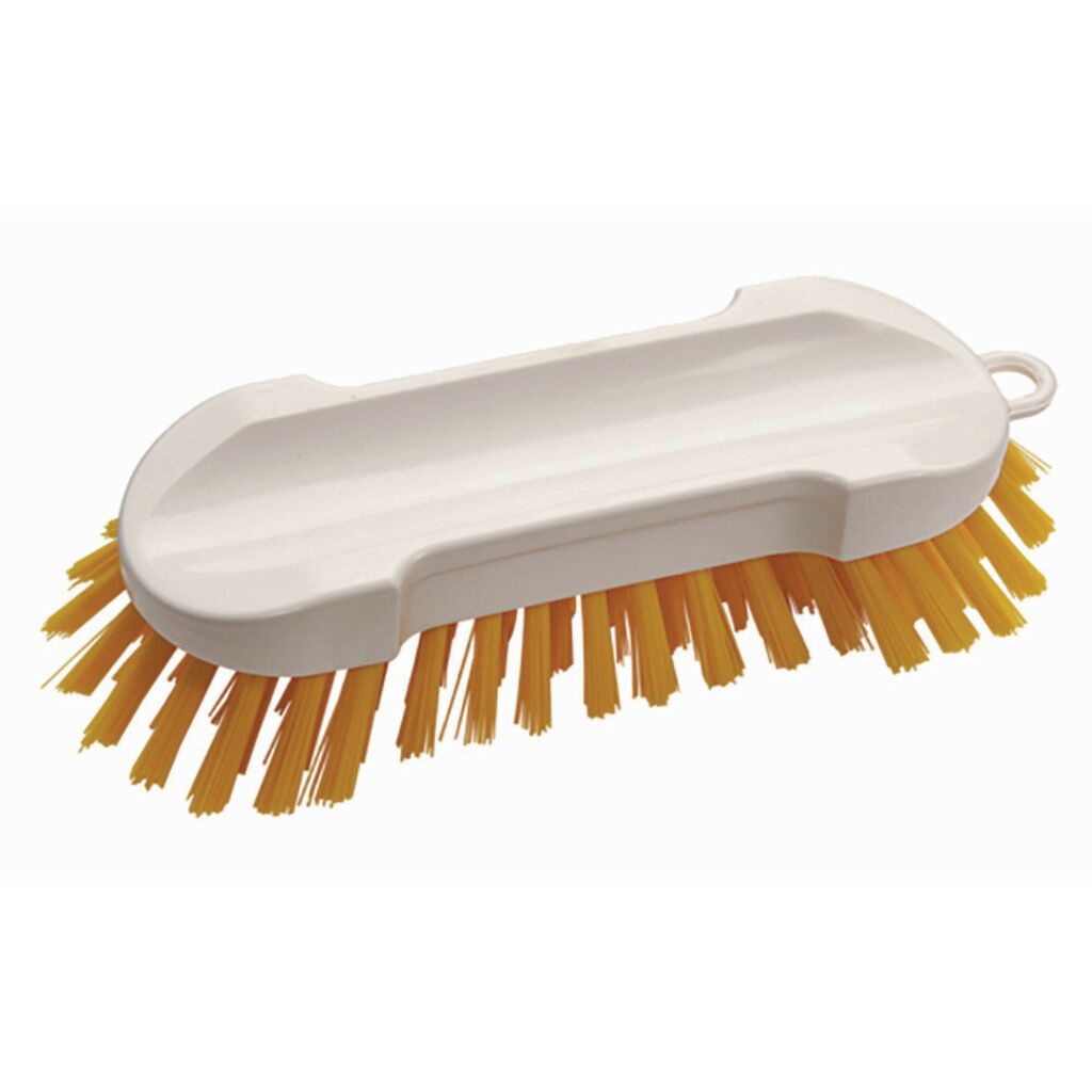Hand Scrub Brush Hard 2x1Buc. - 205 x 65 x 55 mm - Galben - Perie profesională dură pentru curățare manuală