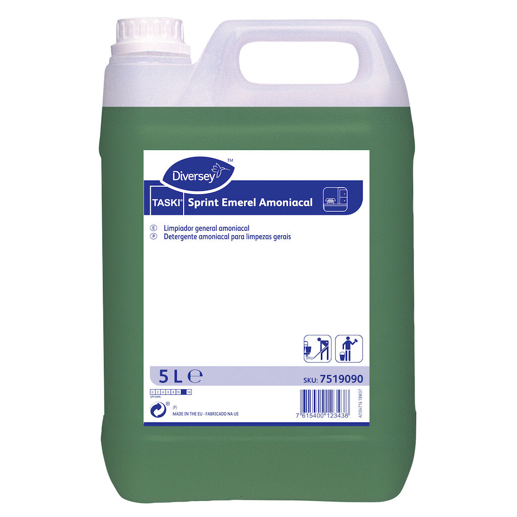 TASKI Sprint Emerel Amoniacal 2x5L - Detergente amoniacal con poder desengrasante