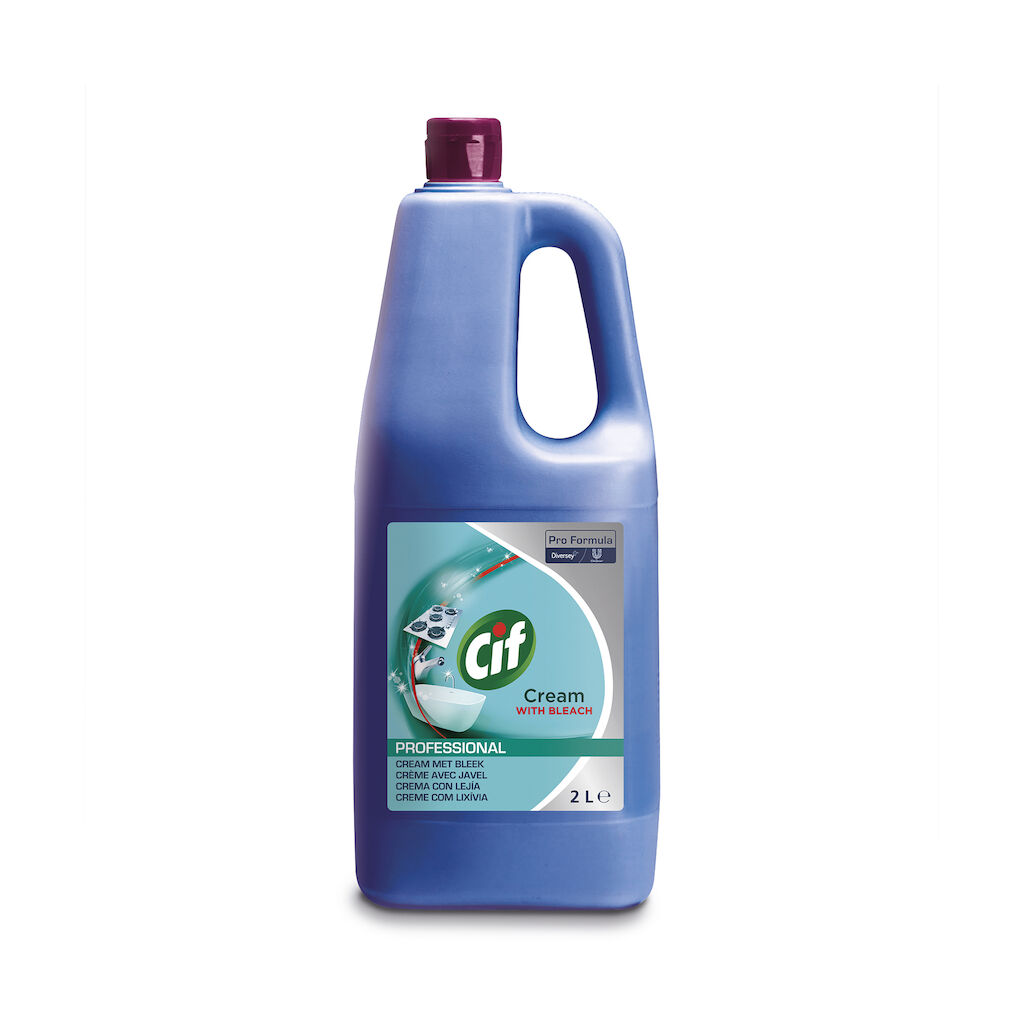Cif Pro Formula Crema con Lejía 6x2L - Limpiador en crema con lejía para baños y cocinas