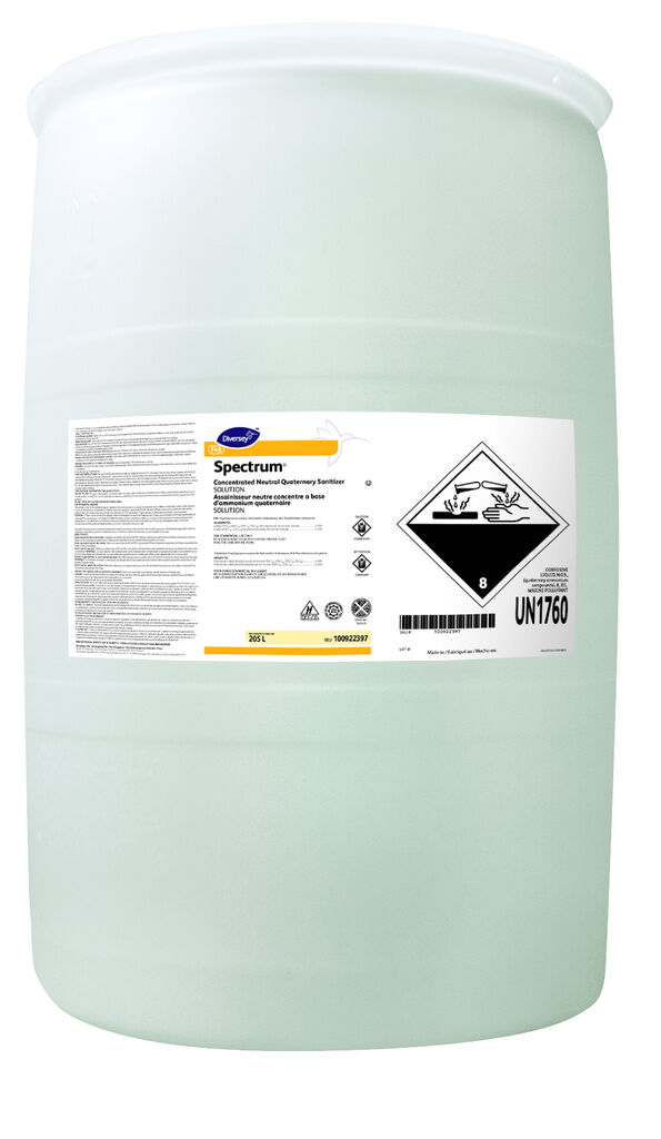 Spectrum®, 205L - Concentrated Neutral Quaternary Sanitizer Solution