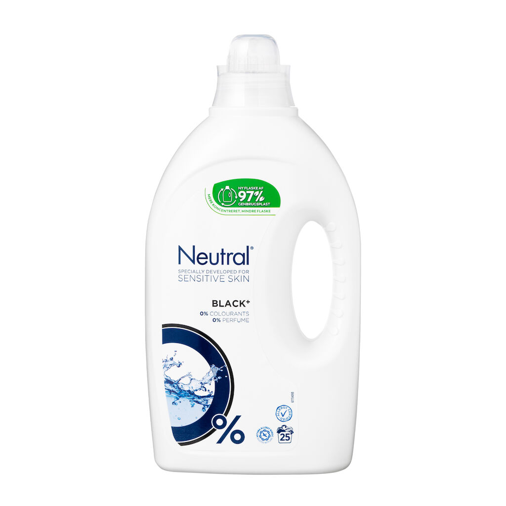 Neutral Flydende Vaskemiddel, Sort 6x1.25L - Specielt udviklet til sort tøj