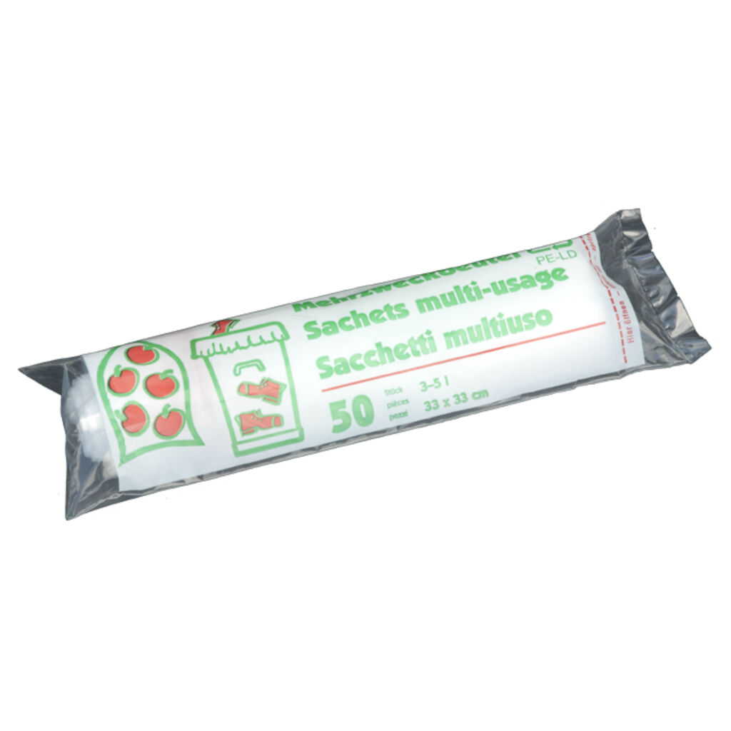 Sacco per rifiuti - LDPE 50pz - 33 x 33 cm / 3-5 L / 17 my - Traslucido - (1 cartone = 20 rotoli x 50 sacchi)