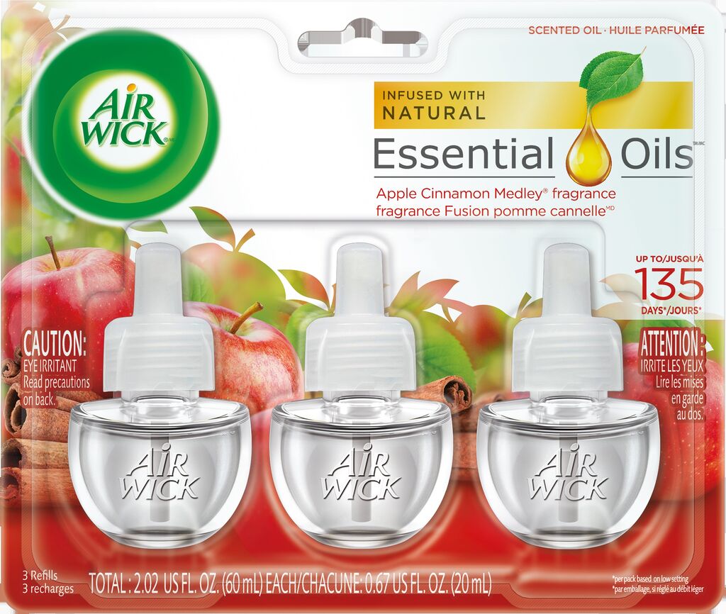 AIR WICK® Scented Oil  Refill  Apple Cinnamon Medley® 3PK, 3x 20ml, 6/CT