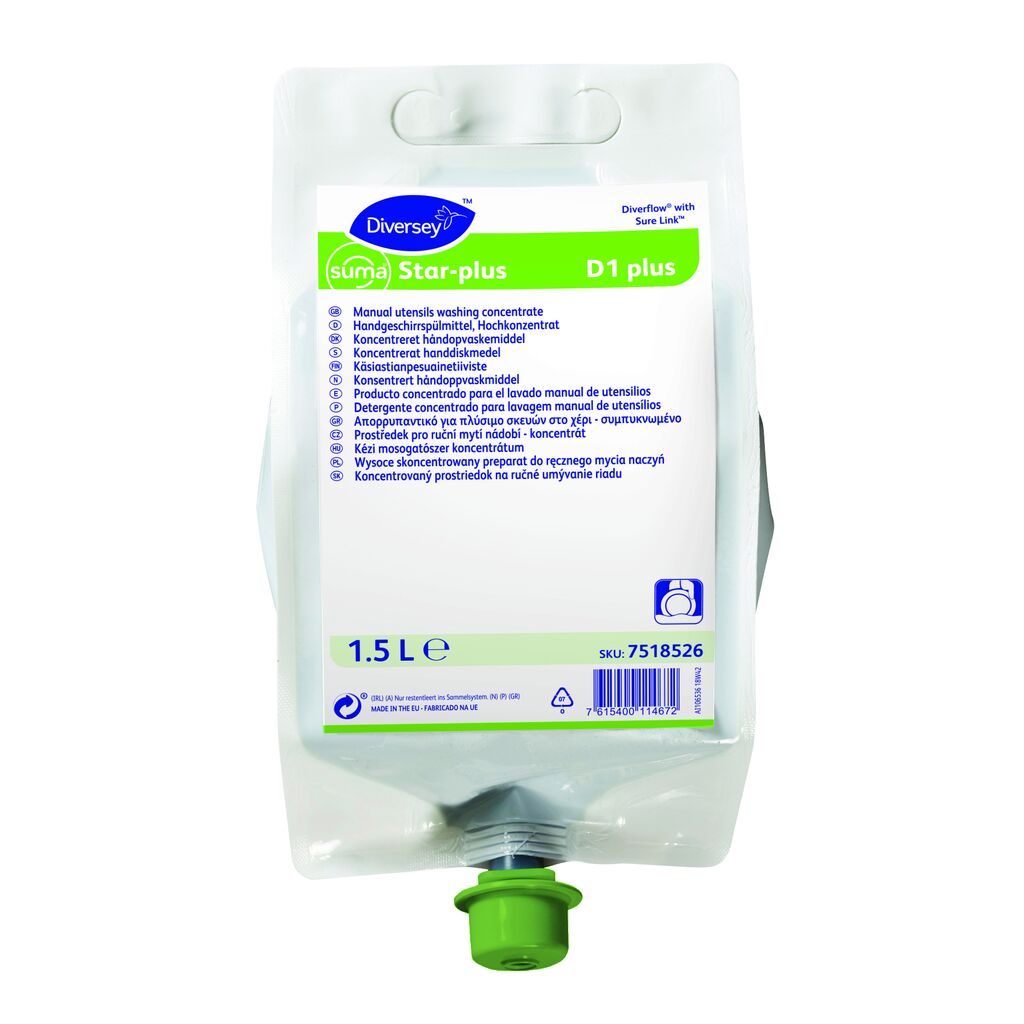 Suma Star-plus D1 4x1.5L - Highly concentrated hand dishwashing liquid
