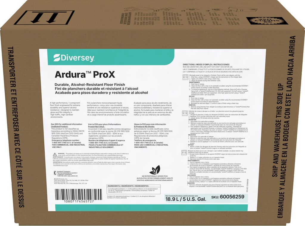 Ardura™ ProX Alcohol-Resistant Floor Finish, 5gal