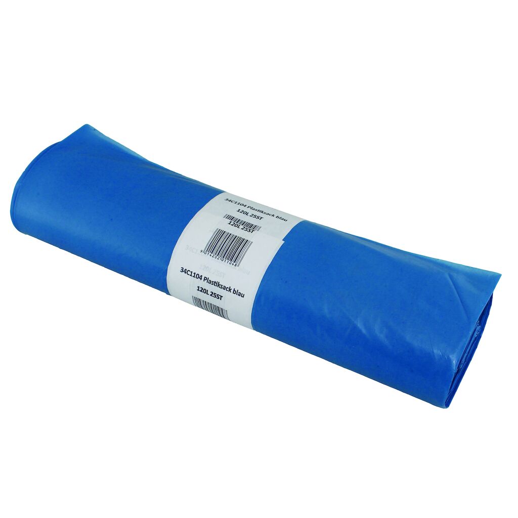 Vuilniszak - LDPE 25st - 80 x 110 cm / 130 L / 50my - Blauw - Afvalzakken