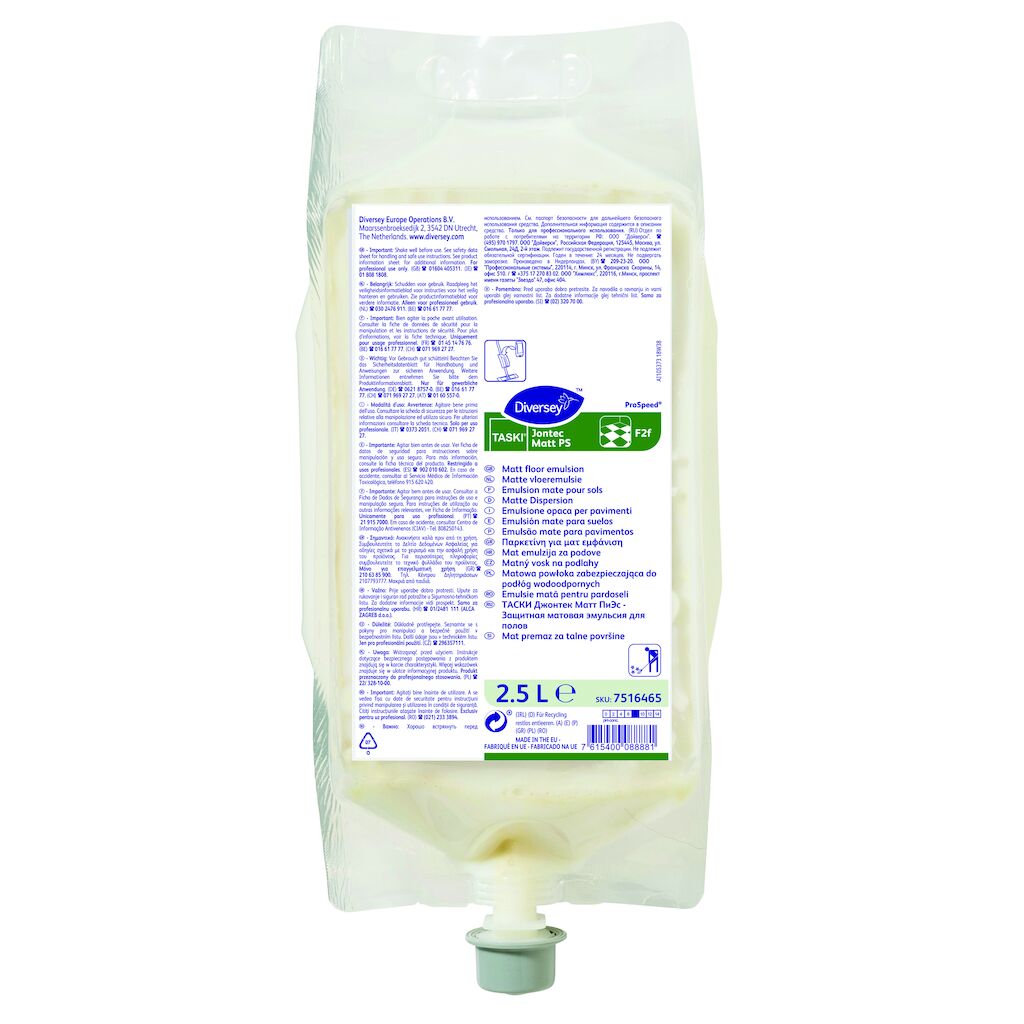 TASKI Jontec Matt Pro Speed F2f 4x2.5L - Matte, trittsichere Dispersion für alle wasserfesten Hartbeläge.