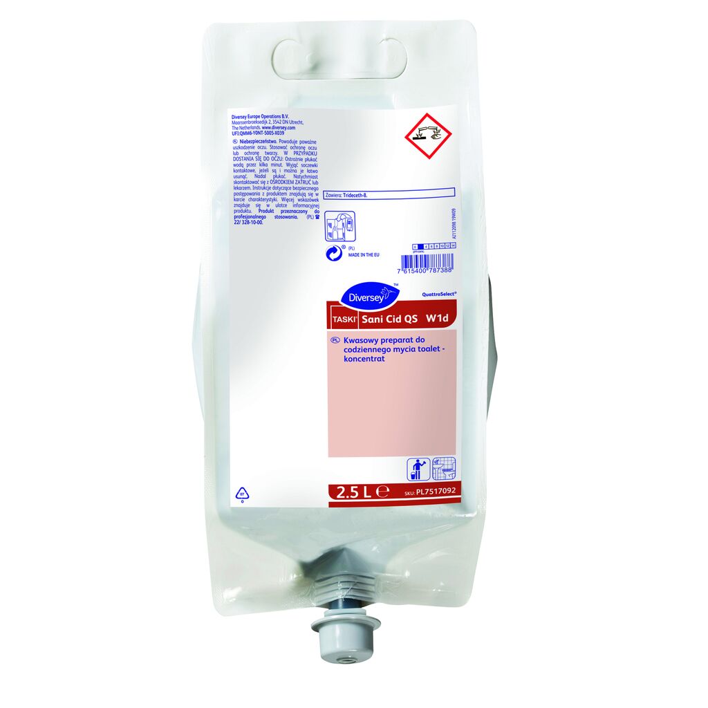 TASKI Sani Cid QS W1d 2x2.5L - Detergente de uso diario para baños, basado en ácido cítrico