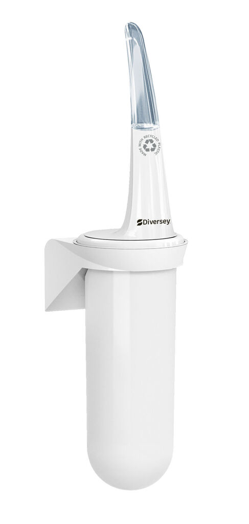 Toilet Borstel want gemonteerd Wit PCR 1st - Een toiletborstelhouder met borstel gemaakt van PCR-materialen
