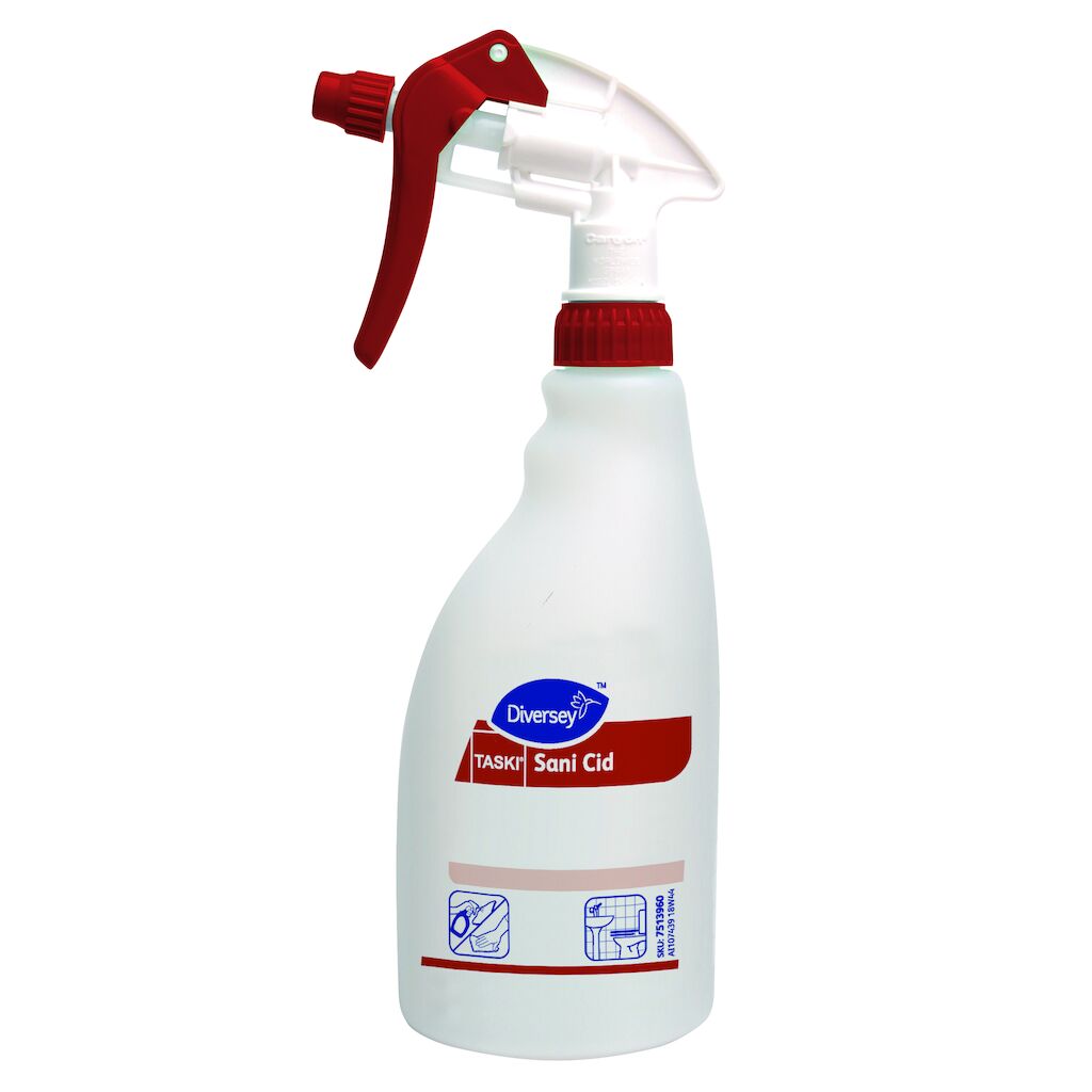 TASKI Sani Cid Empty Spraybottles 5x1Buc. - Preparat uşor acid pentru curăţarea grupurilor sanitare, compatibil cu apă dură