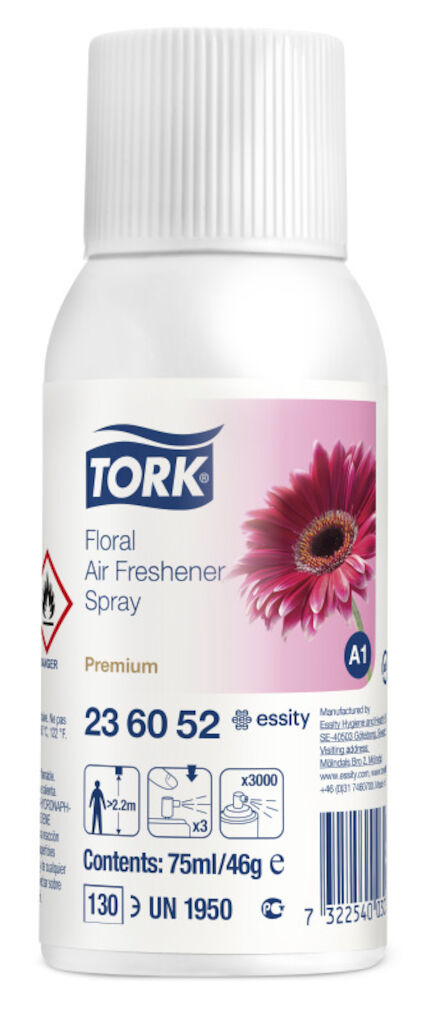Tork Floral Air Freshener Spray 12x0.075L - Náplň do osviežovača vzduchu - kvetinová vôňa