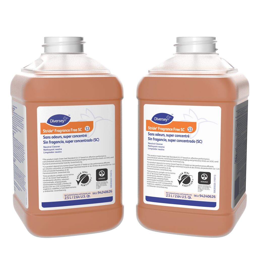 Stride® Fragrance Free Neutral Cleaner 53, 2.5L, J-Fill