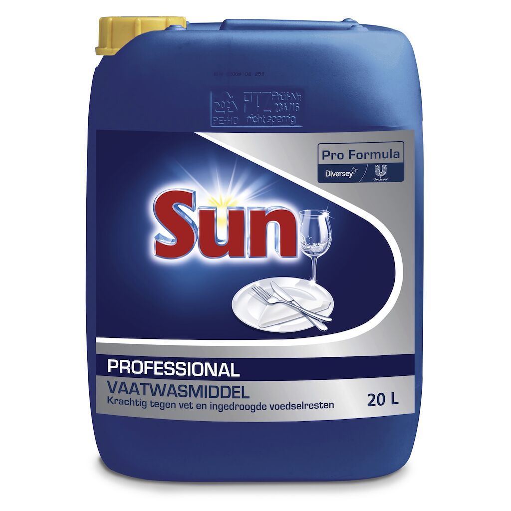 Sun Pro Formula Professioneel Vloeibaar Vaatwasmiddel 20L - Vaatwasmiddel vloeibaar, geschikt voor professionele vaatwassers met 1-5 min. cyclus