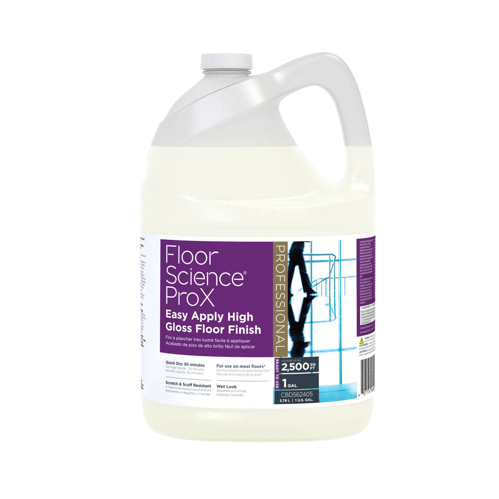 Floor Science® ProX Easy Apply High Gloss Floor Finish, 1gal, 4/CT - Easy Apply High Gloss Floor Finish