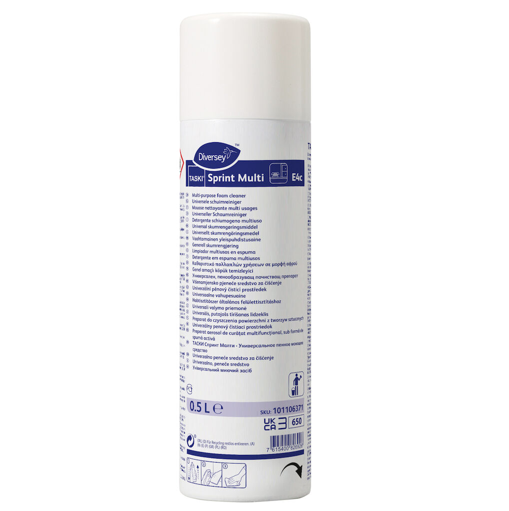 TASKI Sprint Multi 6x0.5L - Preparat aerosol de curățat multifuncțional, sub formă de spumă activă