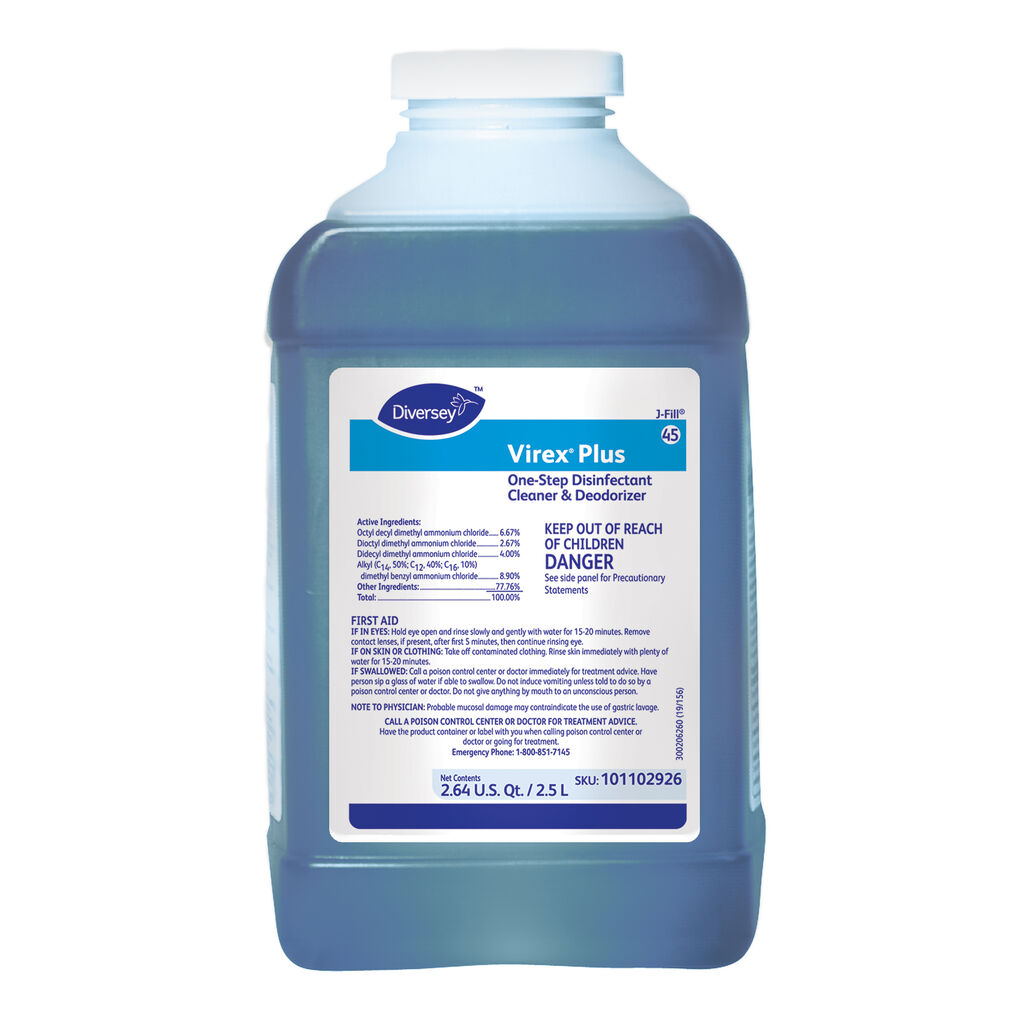 Virex® Plus, 2.5L, J-Fill® / QuattroSelect®, 2/CT - One-Step Disinfectant Cleaner & Deodorant