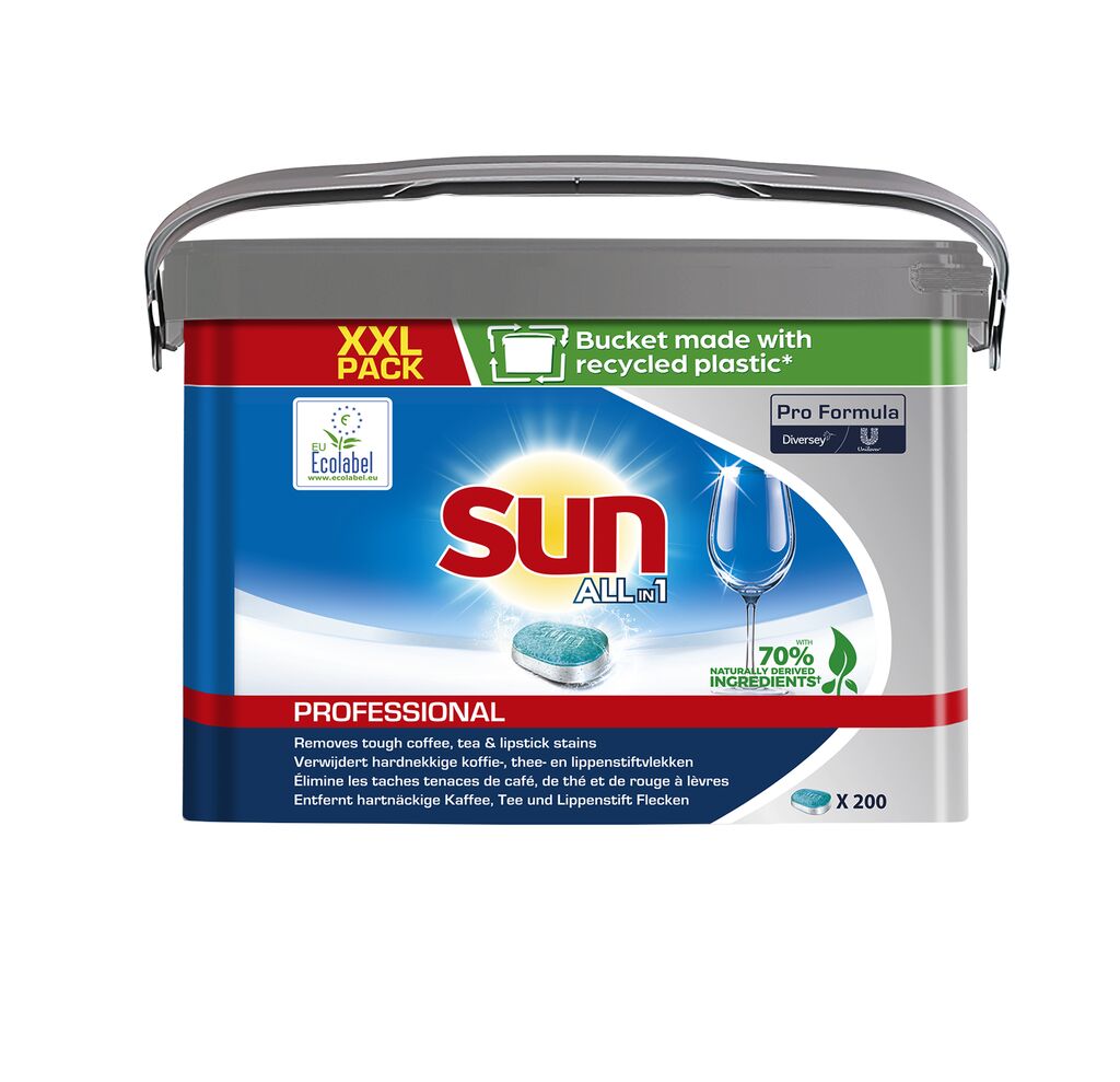 Sun Professional All in 1 Tabs 1Stk. - Geschirrreiniger Tabs All in 1, mit integriertem Klarspüler und Salzfunktion, geeignet für Haushaltsgeschirrspüler.