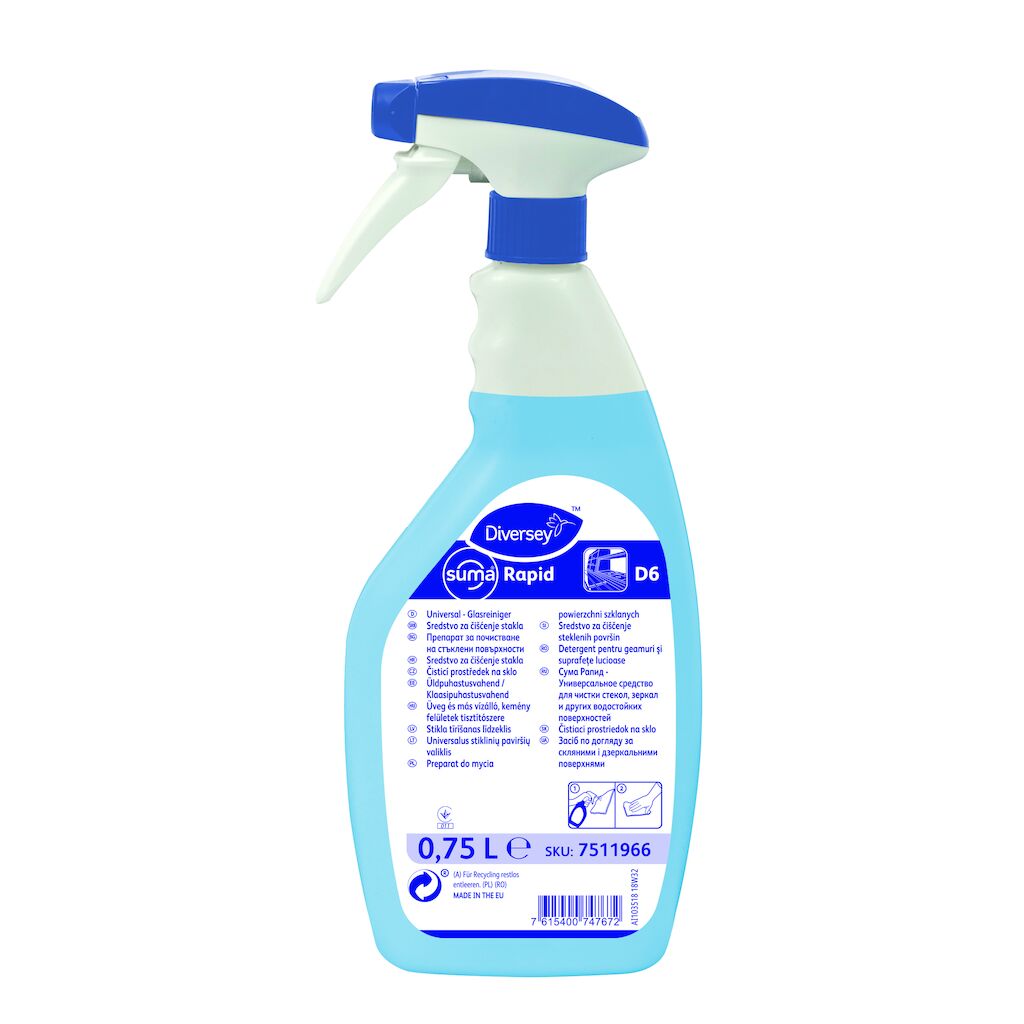 Suma Rapid D6 6x0.75L - Detergent pentru geamuri şi suprafeţe lucioase