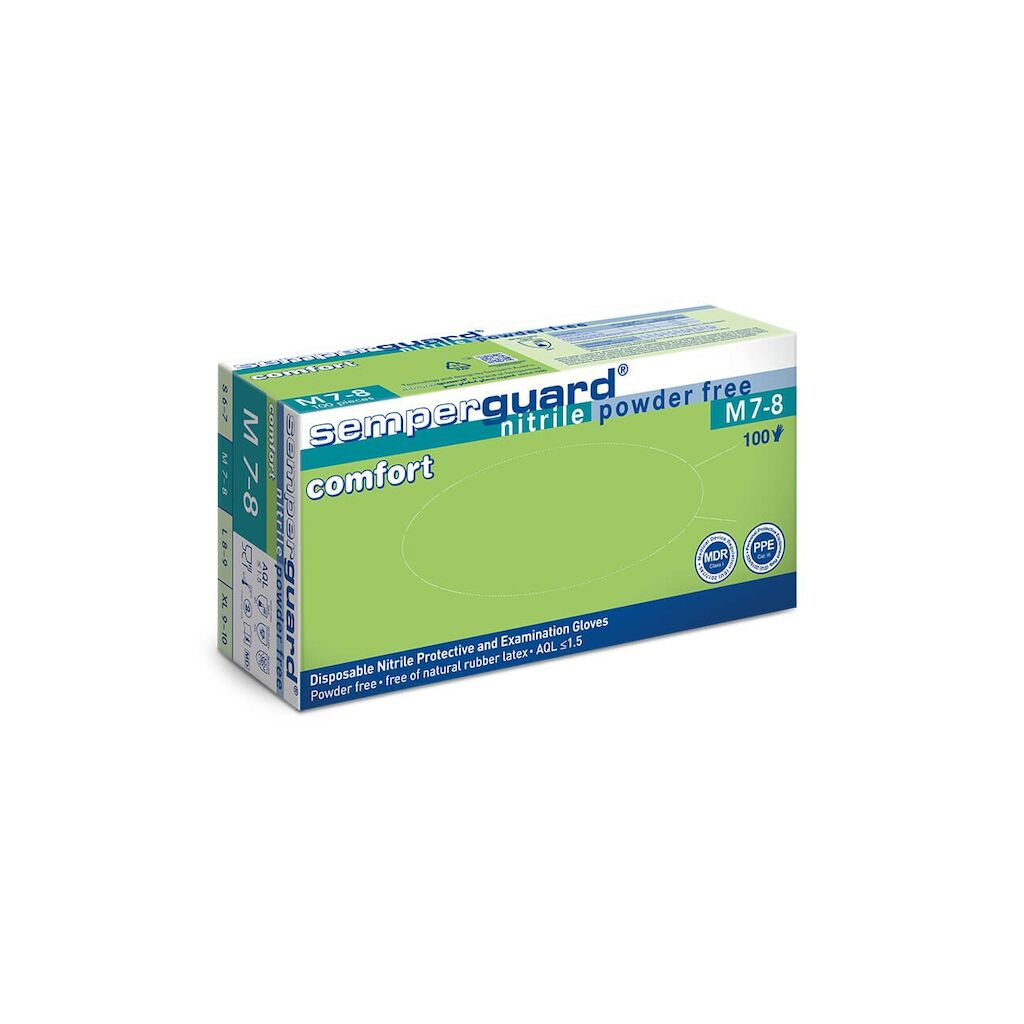 Disposable Gloves Nitrile 100x100pc - Medium (M) - Couleur bleue, non poudrée, non stérile, adaptée au contact avec des aliments