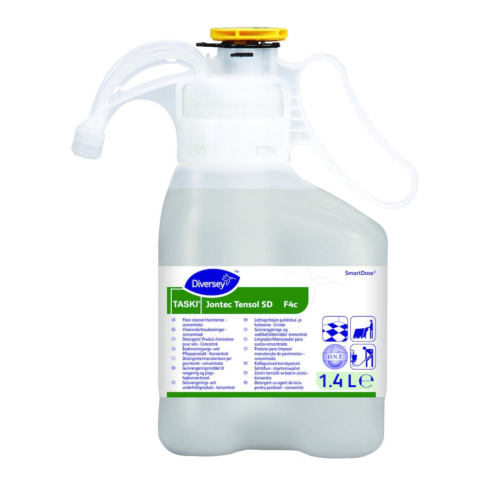 TASKI Jontec Tensol SD F4c 1.4L - Prodotto per la pulizia e la manutenzione dei pavimenti nel sistema SmartDose®, adatto per palestre.