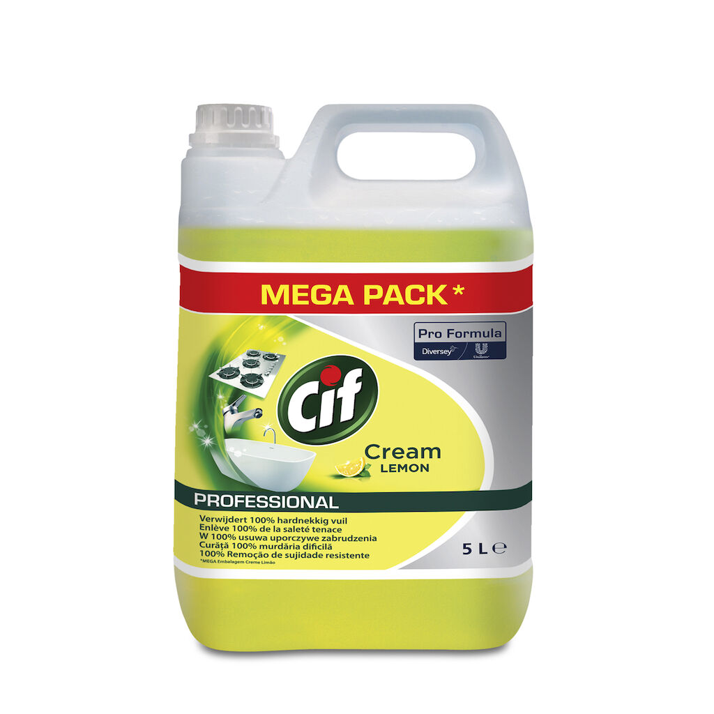 Cif Professional Crème Citron 2x5L - Crème nettoyante avec microparticules naturelles