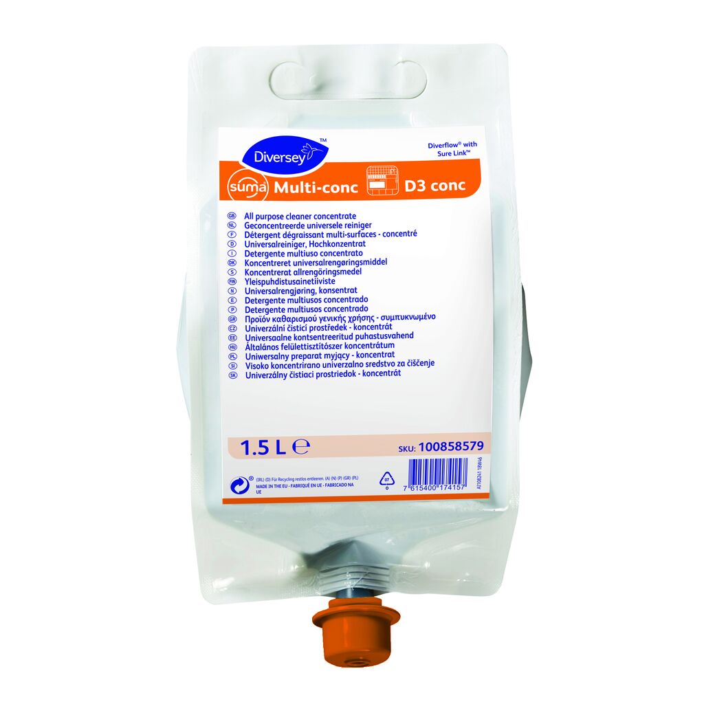 Suma Multi-conc D3 4x1.5L - Υπερσυµπυκνωµένο καθαριστικό γενικής χρήσης