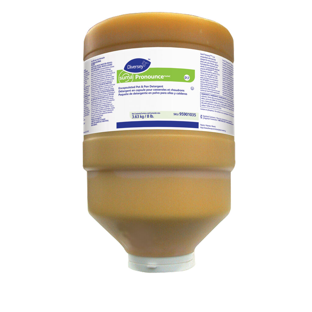Suma® PronounceTM/MC D1.7 D1.7, 8lb, 2/CT - Encapsulated Pot & Pan Detergent