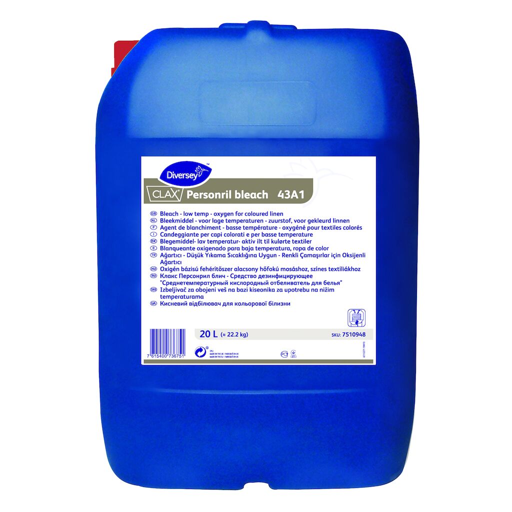 Clax Personril bleach 43A1 20L - Oxygen bleach, low to medium temp for coloured linen