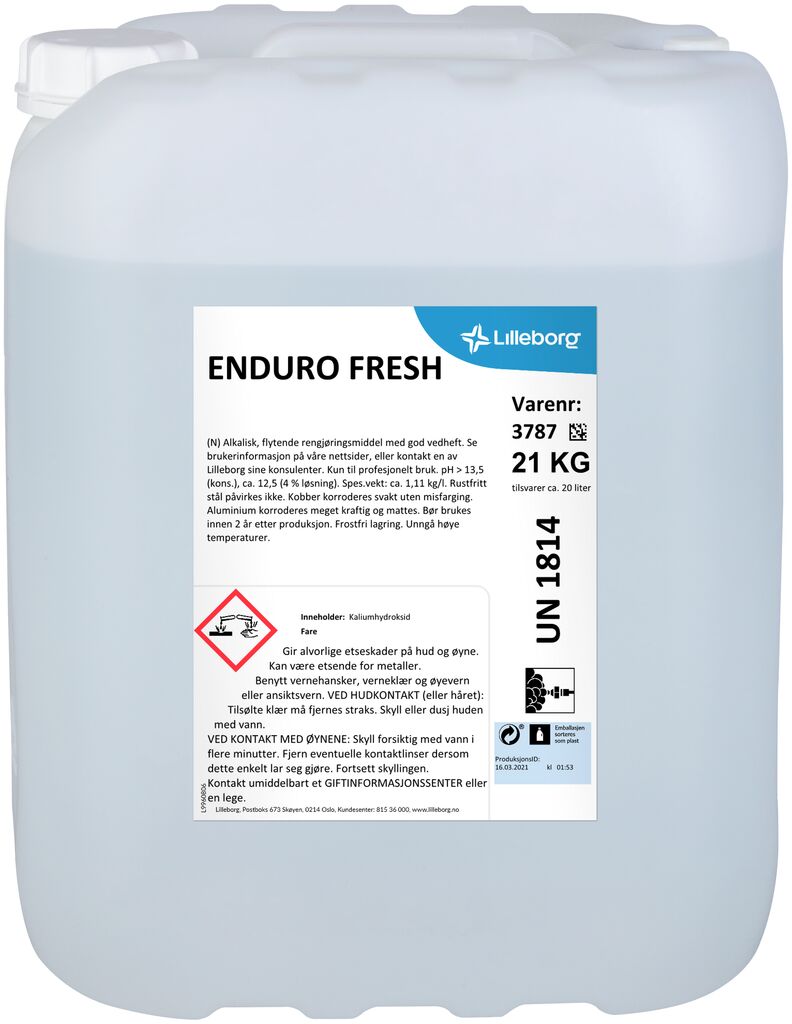 ENDUROFRESH 21kg - Sterkt alkalisk skumgelrengjøring for luktfjerning