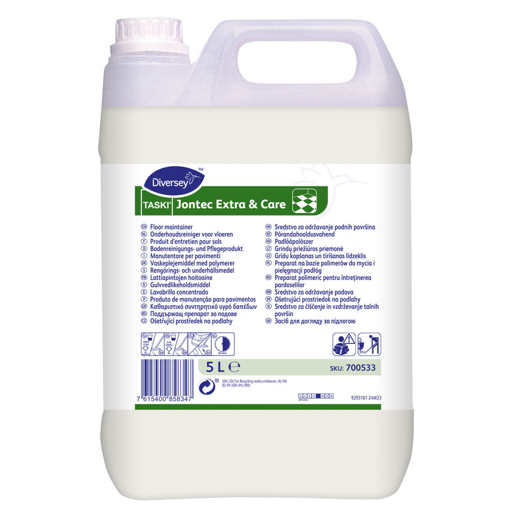 TASKI Jontec Extra & Care 2x5L - Detergent cu conținut de polimeri pentru întreținerea pardoselilor