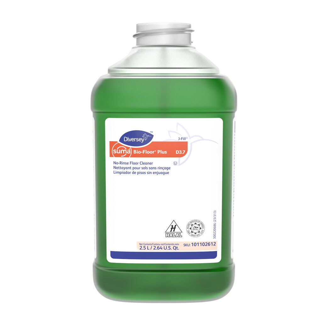 Suma® Bio-Floor® Plus D3.7 D3.7, 2.5L, J-Fill® / QuattroSelect®, 2/CT - A No-Rinse Floor Cleaner