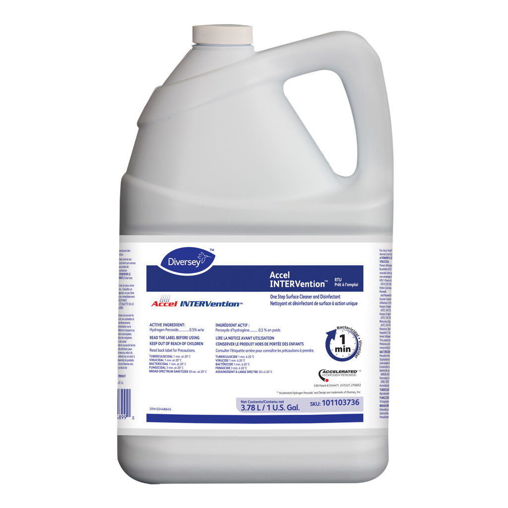 Accel  INTERVentionTM RTU, 3.78L, 4/CT - One Step Surface Cleaner and Disinfectant