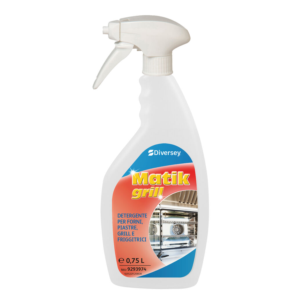 Matik Grill 6x0.75L - Detergente specifico per la pulizia di forni, piastre, grill e friggitrici