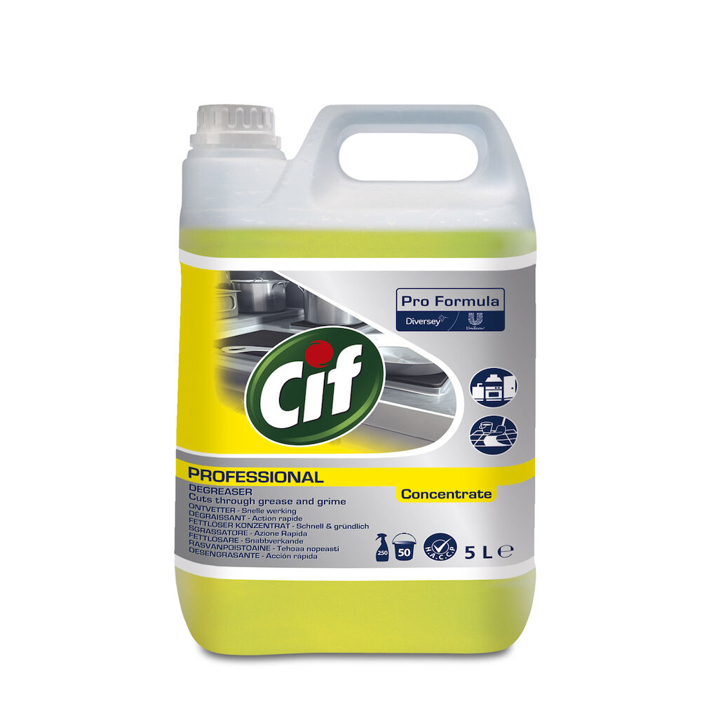 Cif Professional Dégraissant concentré 2x5L - Nettoyant et dégraissant concentré combiné