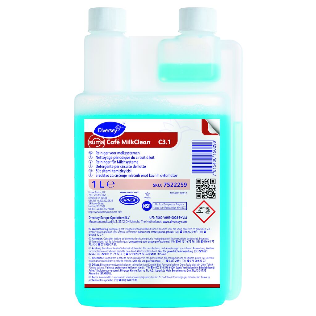Suma Café MilkClean C3.1 6x1L - Detergente acido liquido per circuiti del latte a base di acido citrico