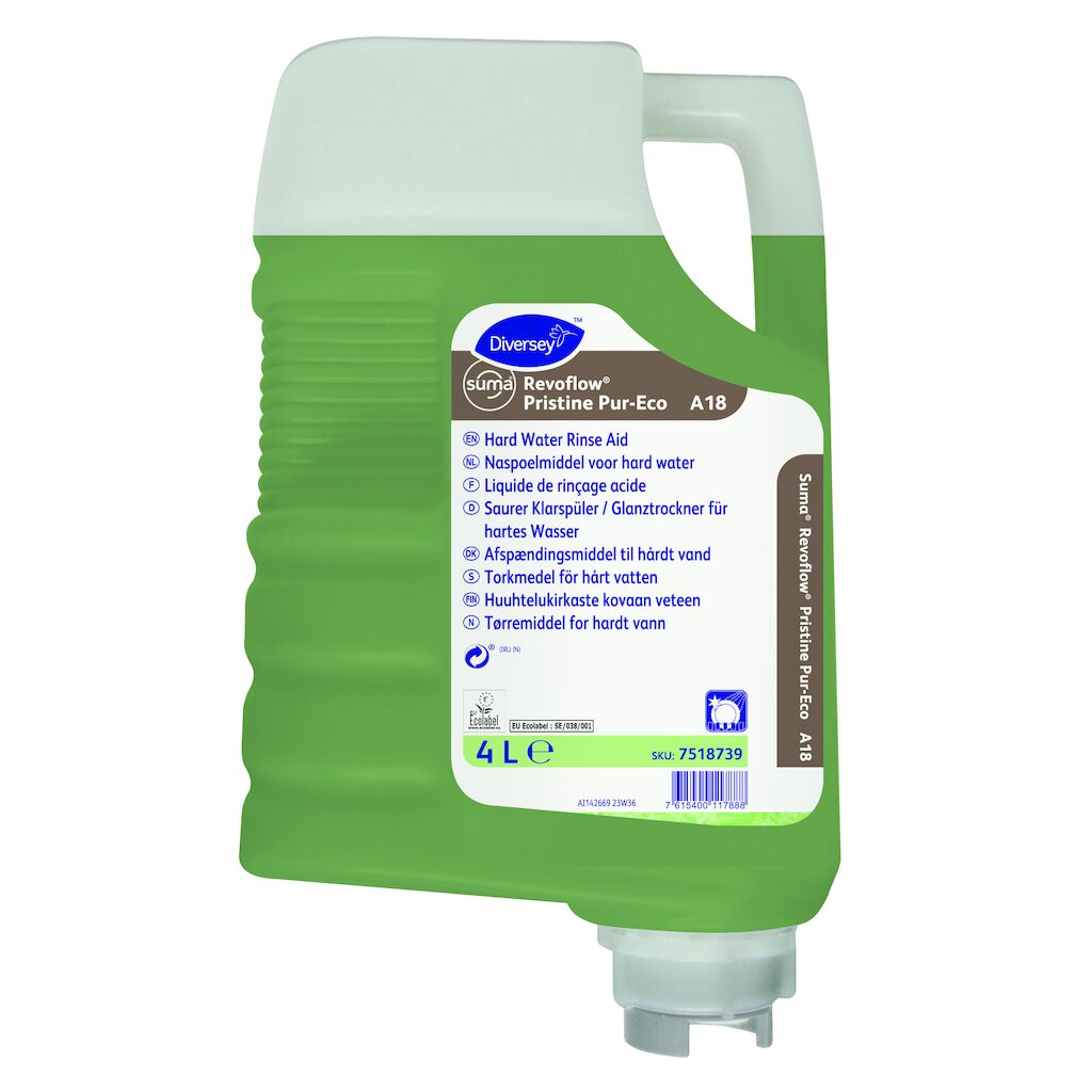 Suma Revoflow Pristine Pur-Eco A18 3x4L - Hapan huuhtelukirkaste Revoflow-järjestelmään