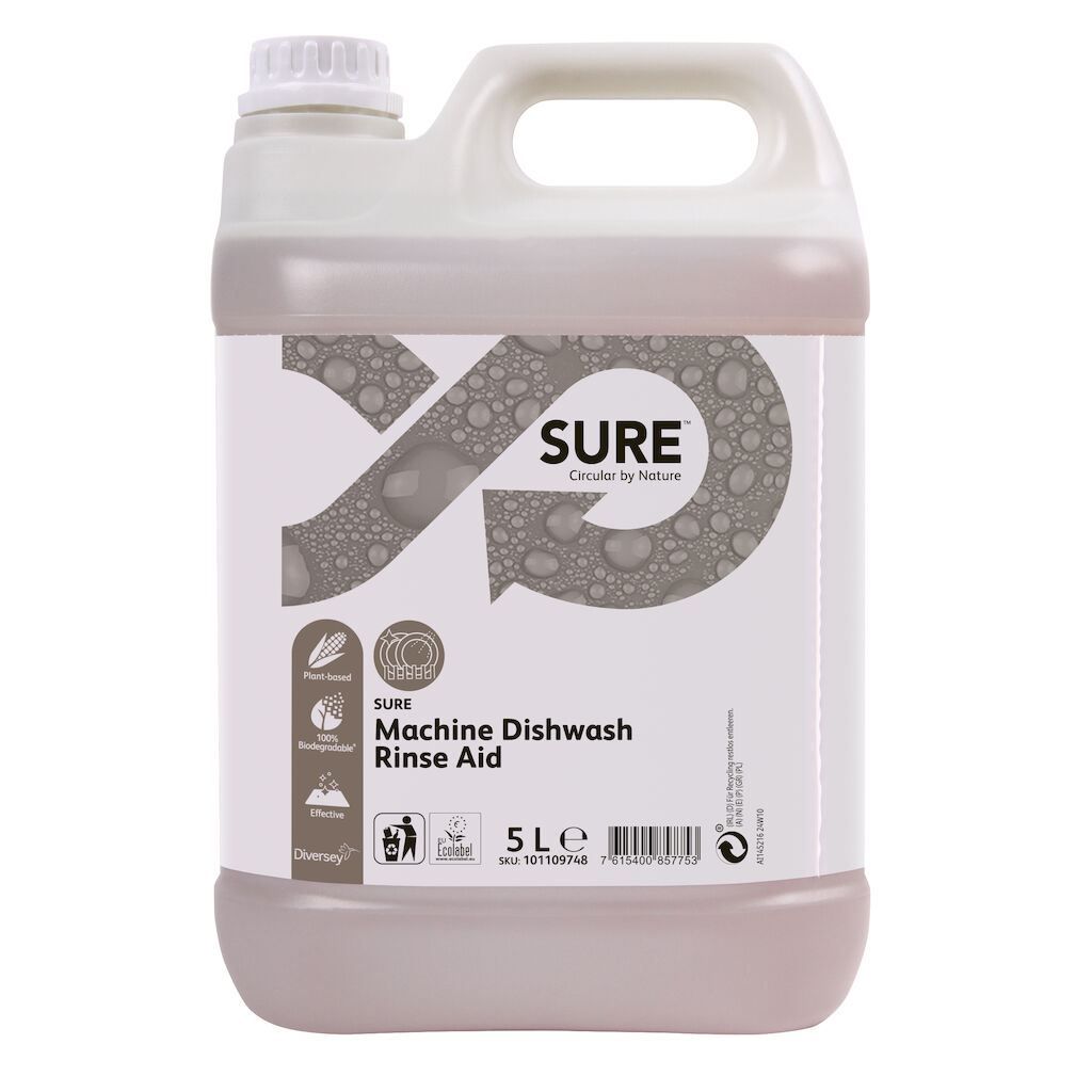 SURE Machine Dishwash Rinse Aid 2x5L - Flydende surt afspændingsmiddel