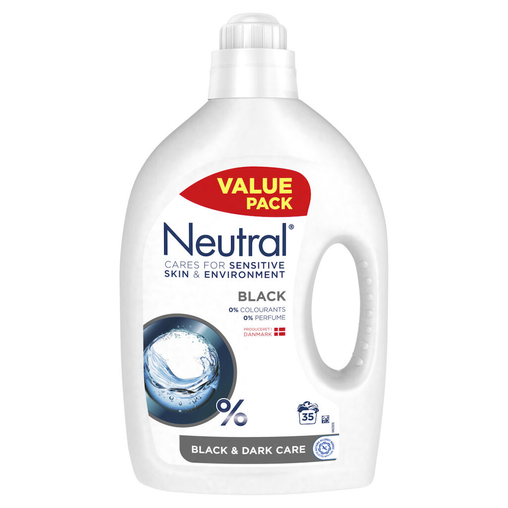Neutral Flydende Vaskemiddel, Sort 5x1.75L - Specielt udviklet til sort tøj