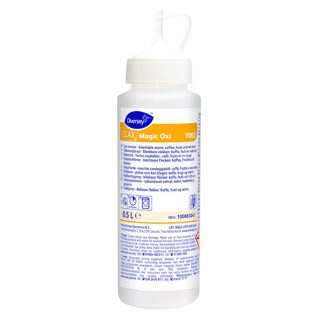 Clax Magic Oxi 70E2 4x0.5L - Fläckborttagning –blekbara fläckar: kaffe, frukt och rödvin