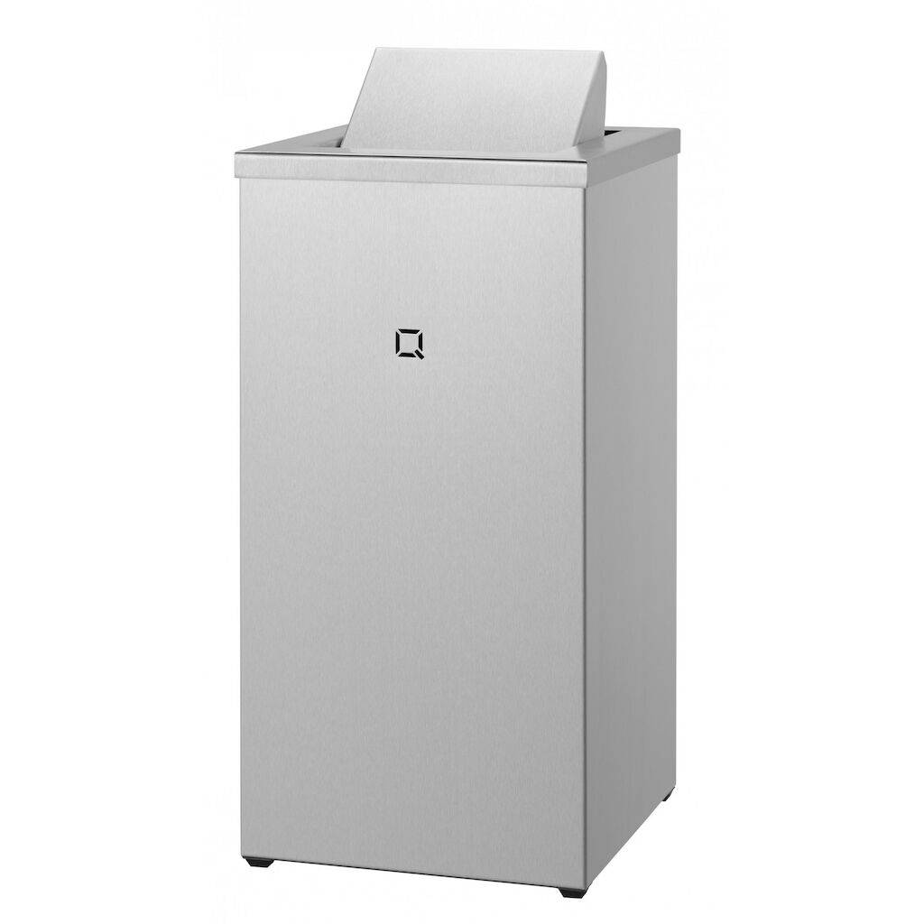 Qbic RVS afvalbak met push deksel - 30 liter 1st - RVS afvalbak met push deksel - 30 liter