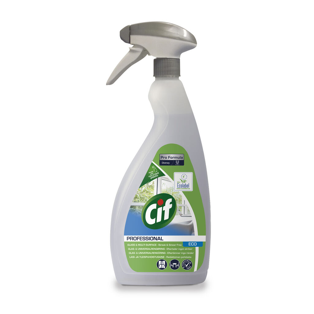 Cif Professional Eco Yleis- ja lasinpuhdistusaine 6x0.75L - Yleis- ja lasinpuhdistusaine kaikille koville pinnoille