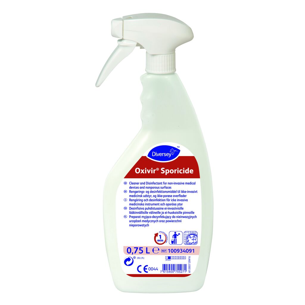 Oxivir Sporicide 6x0.75L - Puhdistus- ja desinfiointispray ei-invasiivisille lääkinnällisille laitteille ja ei-huokoisille pinnoille