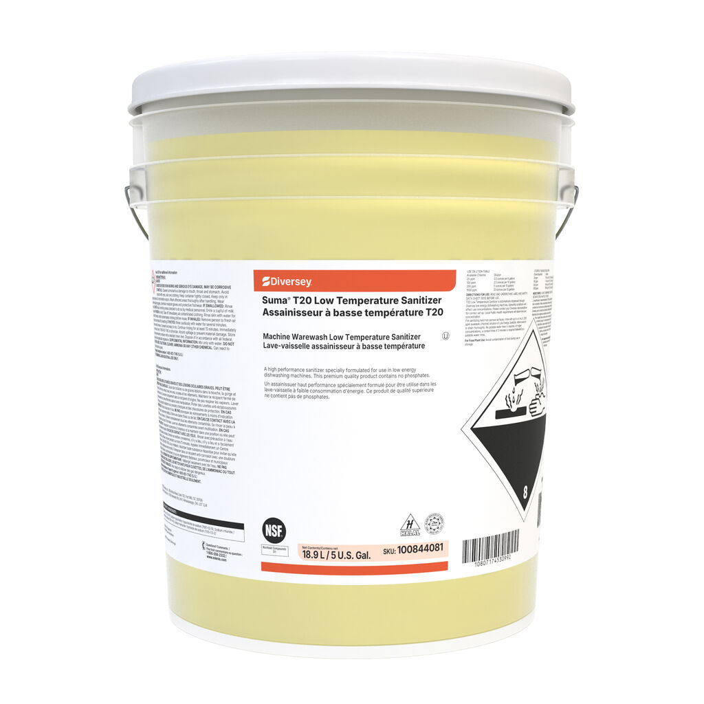 Suma® T20 Low Temperature Sanitizer T20, 5gal - Machine Warewash Low Temperature Sanitizer