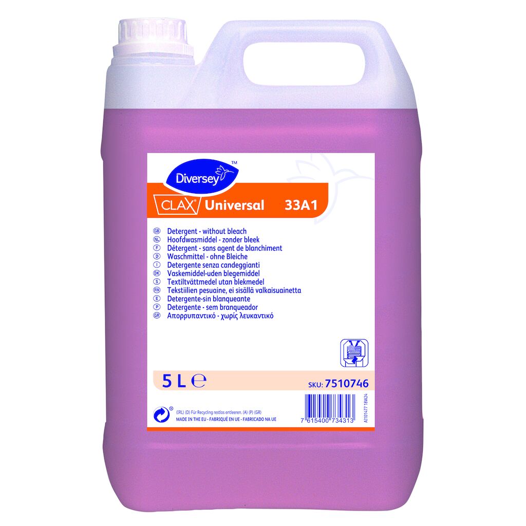 Clax Universal 33A1 2x5L - Detergente liquido per il lavaggio di tessuti delicati e colorati